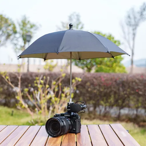 Vista 8 de Upgrade Camera Hot Shoe Umbrella Sunshade with 3 Level Height Adjustable 19.7 in (altura ajustable)
