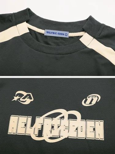 Vista 3 de Aelfric Eden Camiseta de gran tamaño para hombre, camisa de los años 90, unisex, ropa de calle, contraste, color gráfico, camisetas casuales
