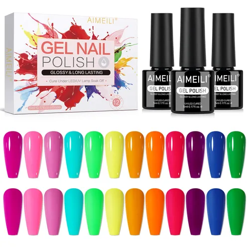 Vista 20 de AIMEILI Juego de esmaltes de uñas de gel nude – 12 colores sin hema, gelatina neutra, rosa, blanco lechoso, efecto transparente, manicura