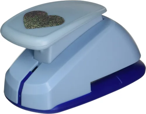 Vista 2 de Uchida LV-SJCP01 Clever Lever Super Jumbo - Punzón para manualidades, corazón, color azul