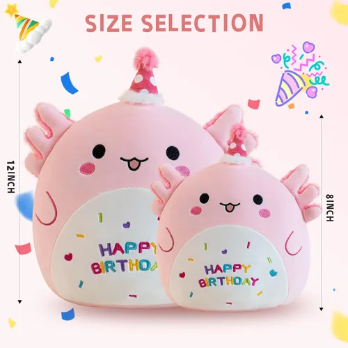 Vista 6 de Gudisi Axolotl de Felpa Adorable Animales de Peluche de Axolotl Suaves Regalo de Cumpleaños Axolotl de Felpa Almohadas para Niños Niños Niñas Rosa
