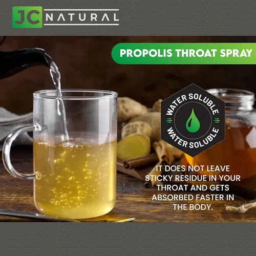 Vista 2 de JC Natural x CGM Labs - Spray de propóleo para la garganta, soluble en agua, sin alcohol. Apoyo inmunológico natural. Combate organismos nocivos