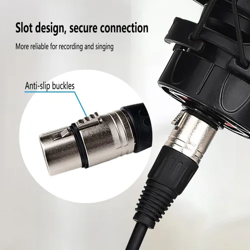 Vista 5 de Conector XLR de 5 pines, cable de micrófono XLR, conexiones equilibradas macho a hembra para micrófono e interfaz de audio (9.8 ft/10 pies)