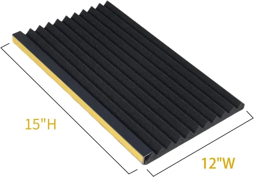 Vista 2 de Paneles de aislamiento de espuma para aire acondicionado de ventana, kit de panel aislante lateral de CA, paquete de 2, negro, 15 pulgadas de alto x