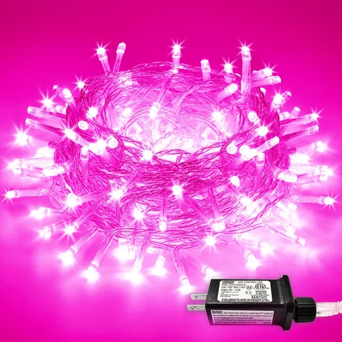 Vista 48 de JMEXSUSS 200 luces LED de Pascua al aire libre e interior para decoraciones, 66 pies conectables pastel luces de Pascua cadena de alambre