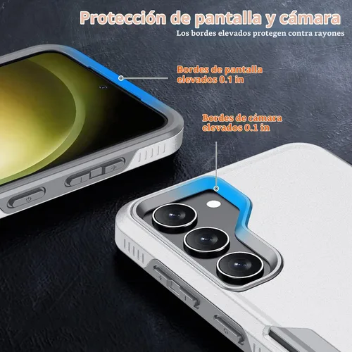 Vista 4 de SPIDERCASE Funda diseñada para Samsung Galaxy S23, [protección contra caídas de grado militar de 10 pies], paquete de 2