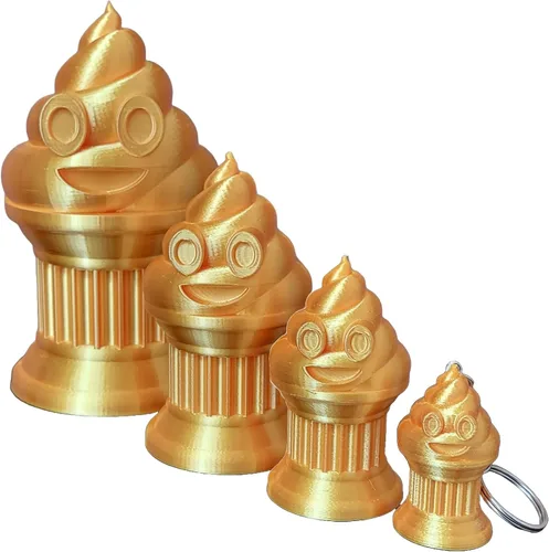 Vista 9 de Znet3D Trofeo de emoji Family Poop – Premio o regalo perfecto – Hecho a mano con fabricación aditiva – 6, 4, 3, 2 pulgadas de alto, con un emoji