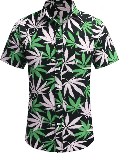 Vista 2 de COOFANDY Men's Linen Shirts Casual Button Down Short Sleeve Summer Beach Dress Shirt