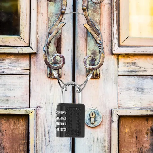 Vista 4 de Cable de seguridad con bucles, cable de acero de 12 pulgadas para cerraduras de equipaje, cuerda de alambre de seguridad con doble bucle