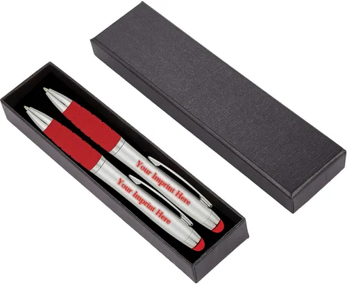 Vista 5 de Express Pencils Juego de regalo personalizado de bolígrafo, paquete de 2 bolígrafos iluminados con caja de regalo, bolígrafo de lujo grabado