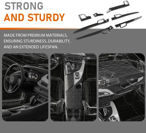 Vista 8 de CROSSDESIGN Biseles de fibra de carbono compatible con Jeep Grand Cherokee 2011-2021