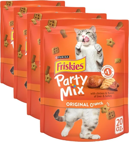 Vista 14 de Alimento para gatos Purina Friskies, Party Mix Original Crunch - Bolsa de 20 onzas