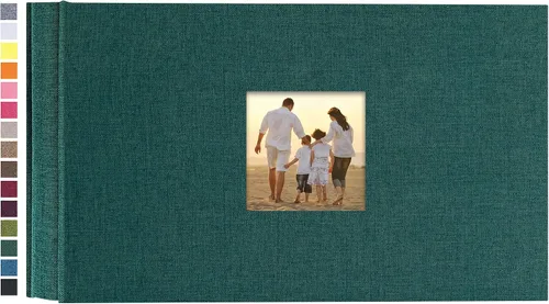 Vista 43 de potricher - Álbum de fotos pequeño para 100 fotos de 4 x 6 pulgadas, con portada de lino con foto, familiar, para bodas, aniversarios, bebés o Beige