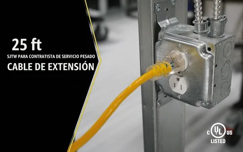 Vista 2 de Southwire Yellow Jacket Cable de Extensión para Trabajo Pesado - Alimentación Confiable para Exteriores para Herramientas y Equipos - Extremo