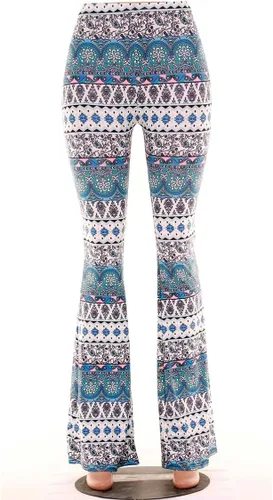 Vista 5 de Herose - Pantalones acampanados para mujer tiro alto, estilo bohemio, largos hasta el suelo, tallas S a 2XL
