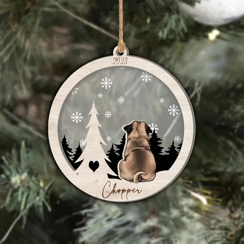 Vista 129 de Nazenti Adorno de Navidad conmemorativo personalizado, regalo personalizado de recuerdo de perro, condolencias por pérdida de mascotas, sabueso