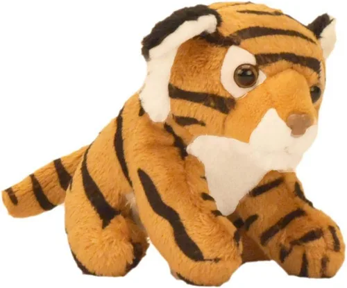Vista 3 de Wild Republic Pocketkins Eco Tiger, animal de peluche, 5 pulgadas, juguete de peluche, hecho de materiales reciclados, respetuoso con el medio