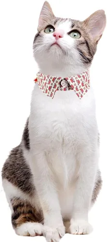 Vista 5 de Paquete de 2 collares para gatos con bonito pajarita y campana para la seguridad del gatito Ajustable