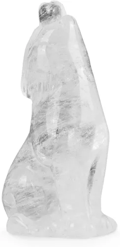 Vista 14 de Artistone Estatua de lobo de obsidiana negra de 2 pulgadas, adorno para decoración del hogar, escultura de animales de cristal curativo con caja