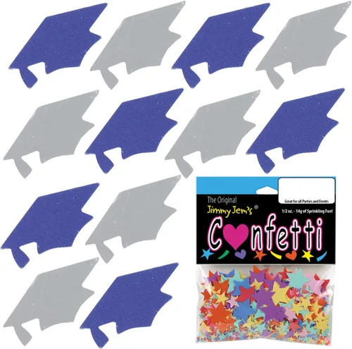 Vista 158 de Confetti Grad Cap Negro, Azul Marino Combo - 2 bolsas de media onza (1 oz)