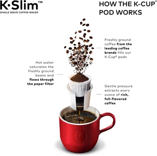 Vista 9 de Keurig - Cafetera K-Slim para Cápsulas K-Cup de Folgers Black Silk, café oscuro tostado, 72 cápsulas K-Cup