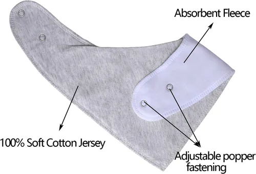 Vista 3 de Maiwa Baberos bandana de algodón para bebés, niñas y niños para babear y dentición, paquete de 8