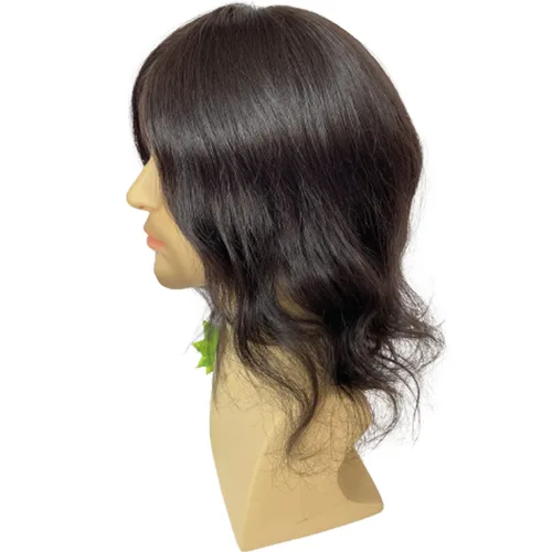 Vista 5 de Voloria Toupee de 12 pulgadas para hombre, piel ultrafina, pieza de pelo humano virgen europeo, piezas de sistema de reemplazo para hombres
