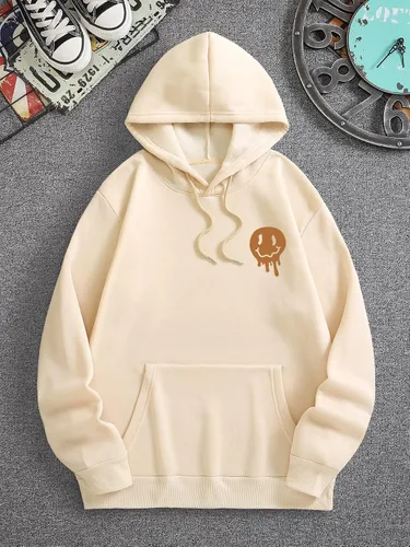 Vista 2 de Floerns Sudadera con capucha y cordón de manga larga con estampado gráfico para hombre