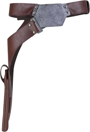 Vista 3 de Xcoser Cinturón Han Solo para adulto, disfraz de cosplay, funda de poliuretano, accesorios ajustables, Marrón