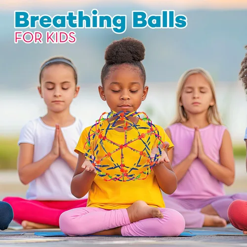 Vista 5 de 4E's Novelty Esfera de bola de respiración expandible (paquete de 4) juguete para niños para aliviar el estrés, juguetes para ansiedad, yoga