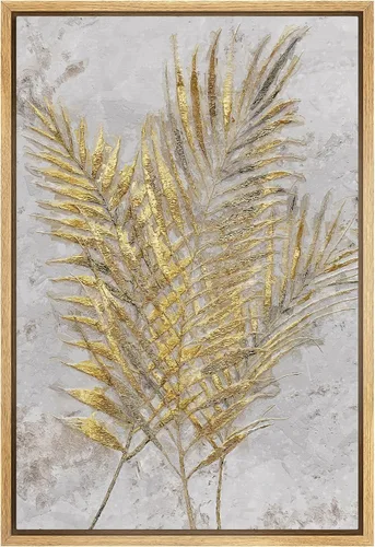 Vista 4 de SIGNWIN Lienzo enmarcado para pared, acuarela verde, bosque, helecho, planta, naturaleza, ilustraciones de área silvestre, arte moderno, rústico