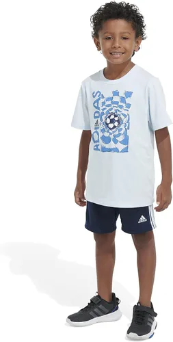 Vista 4 de adidas Conjunto de camiseta y pantalón corto de algodón de 2 piezas para niños
