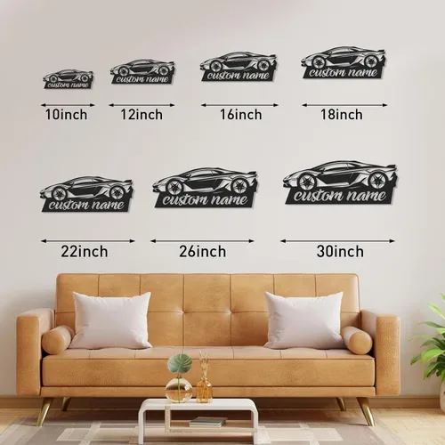 Vista 6 de Letreros de garaje personalizados, letrero de metal con nombre personalizado para taller, letreros de taller de diseño de automóviles, arte de pared