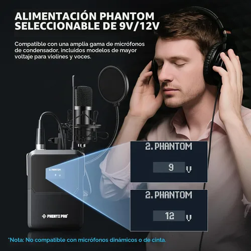 Vista 4 de Phenyx Pro Transmisor inalámbrico de cuerpo UHF True Diversity PWB-A2