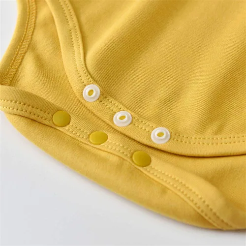 Vista 8 de Auro Mesa Enterizo unisex de algodón de manga larga para bebé recién nacido, cuello Peter Pan sólido, conjunto de overol