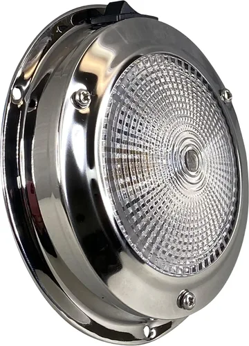 Vista 9 de Pactrade Marine Luz de cúpula de 12 V - lente de 5 pulgadas, blanco cálido incandescente, luz de barco de acero inoxidable con interruptor