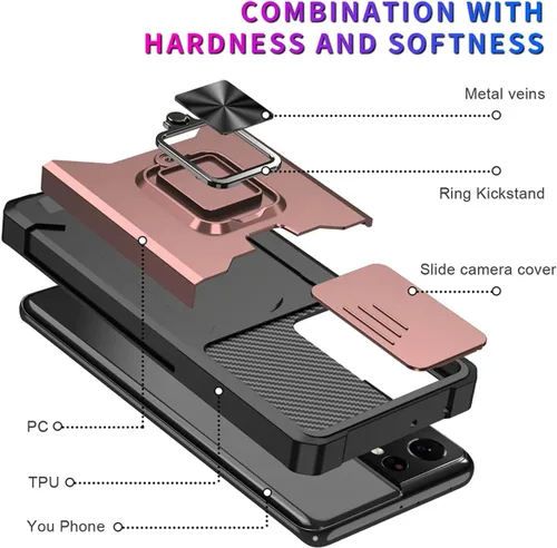 Vista 7 de Funda para iPhone 14 Pro con protector de pantalla, soporte para tarjetas, soporte para soporte, resistente, delgada, a prueba de golpes, híbrida