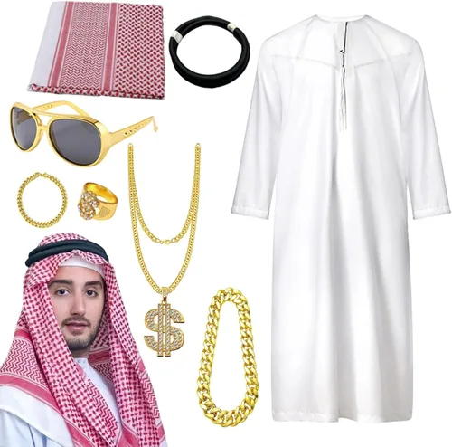 Vista 9 de Conjunto de disfraz árabe accesorios de vestir de Oriente Medio 56 (L)