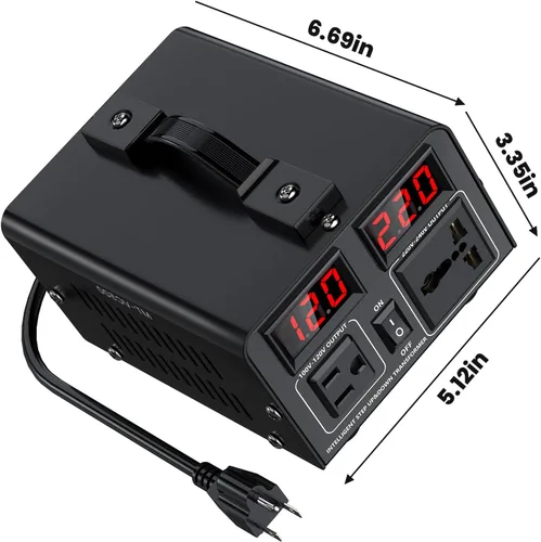 Vista 8 de Transformador convertidor de voltaje de 500 W (110 V a 220 V o 220 V a 110 V) convertidor elevador/reductor 110/120 voltios - 220/240 voltios
