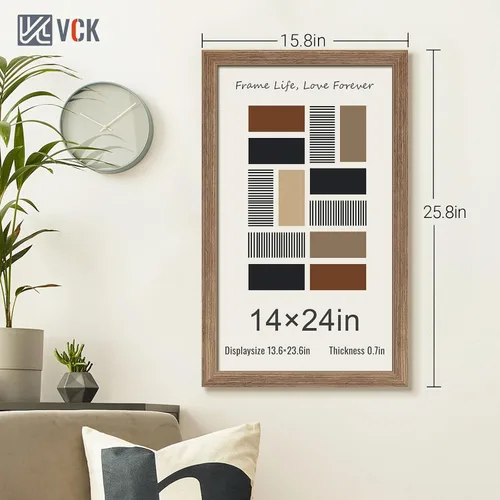 Vista 157 de VCK Marcos para póster de madera maciza de 22.375 x 34 pulgadas, marco de fotos A1 negro con montaje en pared, paquete de 3