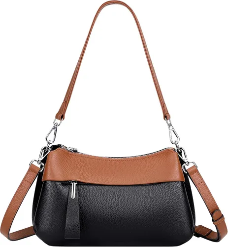 Vista 10 de Over Earth Genuine Leather Crossbody Bags for Women Small Hobo Handbags Shoulder Purses with 2 Detachable Straps