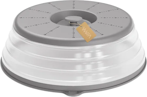 Vista 8 de WVM Cubierta y alfombrilla para microondas, tapa plegable ventilada para platos y alfombrilla de cocina redonda de silicona para alimentos