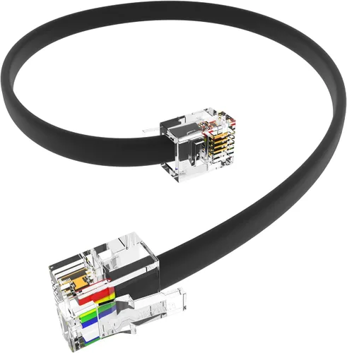 Vista 7 de Paquete de 3 cables telefónicos cortos de 6 pulgadas, RJ11 macho a macho, cable de línea telefónica 6P4C con materiales de alta gama, 100% cobre
