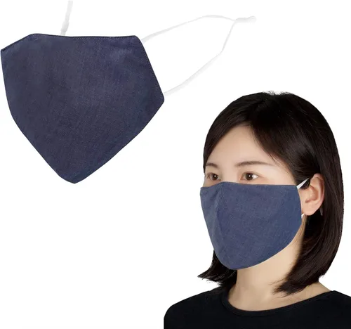 Vista 8 de Be Wise Máscara facial lavable unisex para protección, algodón con cintas elásticas ajustables para las orejas