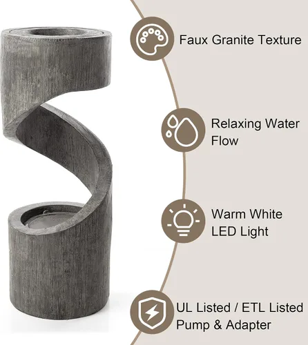Vista 5 de Glitzhome - Fuente de agua con luz LED para exteriores