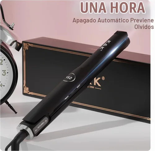 Vista 5 de Mini plancha plana de 1/2", alisadora de pelo de titanio turmalina para cabello corto Negro