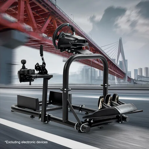 Vista 8 de Marada Racing Simulator Cockpit Upright Stable Pro fit for Logitech,Thrustmaster,Fanatec, G25 G27 G29 G920 G923 T300RS T500R, Racing Wheel Stand