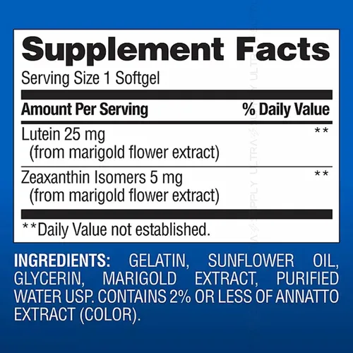 Vista 3 de Miembros Mark Lutein con zeaxantina, 25 mg y 5 mg, (150 unidades) - Apoya la salud ocular y la visión, protección de luz azul, verificado por USP