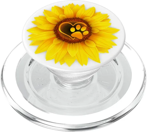 Vista 9 de Pata de perro con diseño de pata de perro, color amarillo, girasol blanco