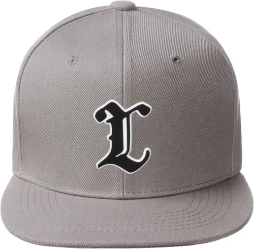 Vista 924 de Daxton Gorra clásica con visera de billete plano con letras del alfabeto inglés antiguo de la A a la Z
